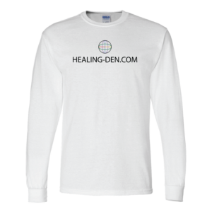 White long sleeve shirt front with the primary logo in black