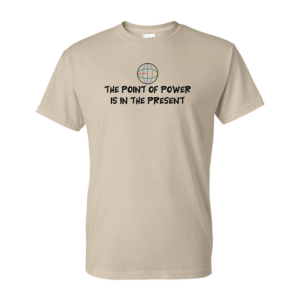 Sand Short Sleeve Shirt Front with Reversed Logo in Black