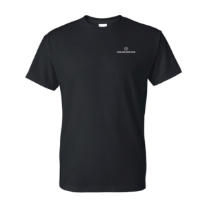 Black Short Sleeve Shirt Front with Alternate Logo in White