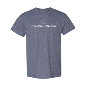 Heather Dark Navy Short Sleeve Shirt front with Primary Logo in White